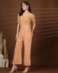 Orange Printed Top With Palazzo Co-Ords Set