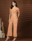 Orange Printed Top With Palazzo Co-Ords Set
