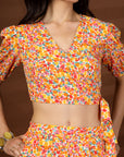 Orange Printed Top With Palazzo Co-Ords Set