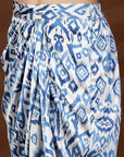 Blue white printed top with Skirt Co-Ords