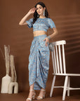 Blue Printed top with Skirt Co-Ords set