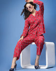 Ethnic Motifs Printed Mandarin Collar Shirt & Trouser