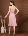 Solid Peach Shoulder straps Dress