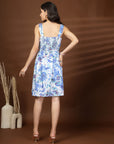 Blue Geometric Print Dress