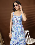 Blue Geometric Print Dress