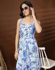 Blue Geometric Print Dress