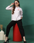 Women Opaque Striped Casual Buttoned Top