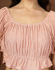 Pink Solid Top With Skirt Co-Ords Set