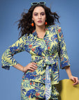Printed Shirt Collar Shirt With Trousers