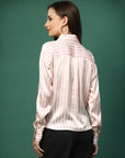 Women Opaque Striped Casual Buttoned Top