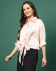 Women Opaque Striped Casual Buttoned Top