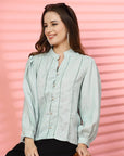 Women Opaque Casual Buttoned Top