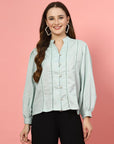 Women Opaque Casual Buttoned Top