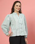 Women Opaque Casual Buttoned Top