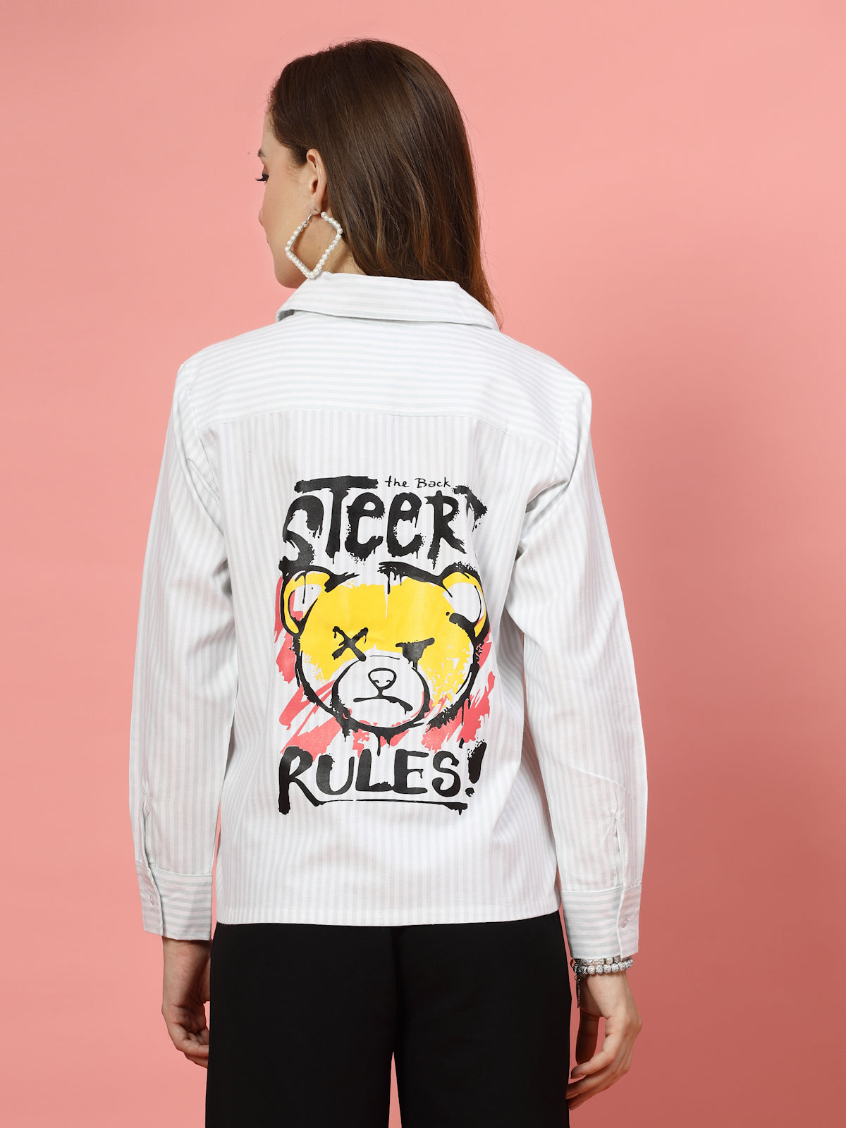 Women Opaque Striped Casual Buttoned Top