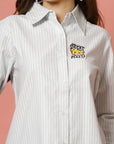 Women Opaque Striped Casual Buttoned Top