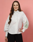 Women Opaque Casual Buttoned Top