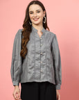 Women Opaque Casual Buttoned Top