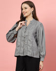 Women Opaque Casual Buttoned Top
