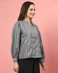 Women Opaque Casual Buttoned Top