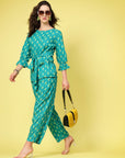 Ethnic Printed Top With Trousers