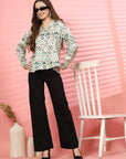 Women Opaque Printed Casual Buttoned Top