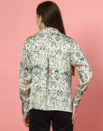 Women Opaque Printed Casual Buttoned Top