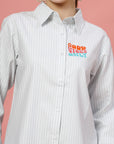 Women Opaque Striped Casual Buttoned Top