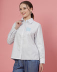 Women Opaque Striped Casual Buttoned Top