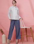 Women Opaque Striped Casual Buttoned Top