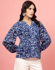 Floral Print Shirt Style Top