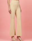 Women Beige Bootcut Regular Fit High-Rise Trouser