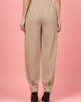Women Nude Regular Fit Mid-Rise Pleated Trouser