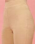Women Nude Bootcut Regular Fit High-Rise Trouser