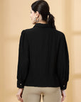 Spread Collar Casual Buttoned Top