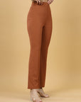 Women Rust Bootcut Regular Fit High-Rise Trouser