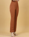 Women Rust Bootcut Regular Fit High-Rise Trouser