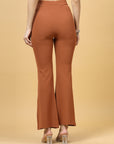 Women Rust Bootcut Regular Fit High-Rise Trouser