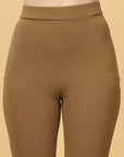Women Brown Bootcut Regular Fit High-Rise Trouser