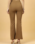 Women Brown Bootcut Regular Fit High-Rise Trouser