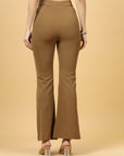 Women Brown Bootcut Regular Fit High-Rise Trouser