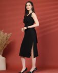 Women Sheath Midi Sleeveless Dress