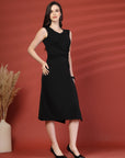 Women Sheath Midi Sleeveless Dress