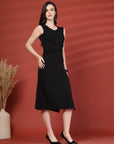 Women Sheath Midi Sleeveless Dress