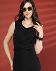 Women Sheath Midi Sleeveless Dress
