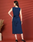 Women Sheath Midi Sleeveless Dress