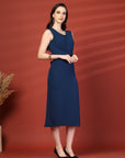 Women Sheath Midi Sleeveless Dress