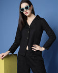 Black Pure Cotton Shirt With Trouser Co-Ords