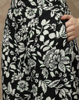 Black Floral Printed Long Sleeves Shirt With Trousers