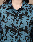 Blue Printed Shirt With Trousers